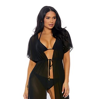 Forplay Tolu S Stroj kąpielowy bikini z długim kimono, czarny