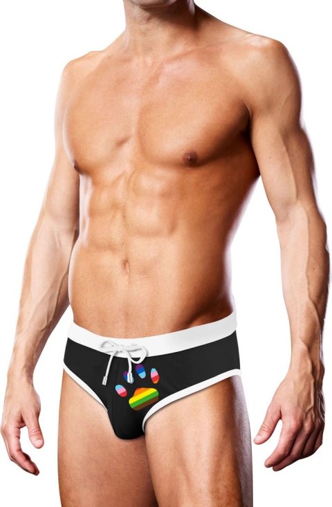 Prowler Paw L - Kąpielowki figowe czarne z logo Progress Pride