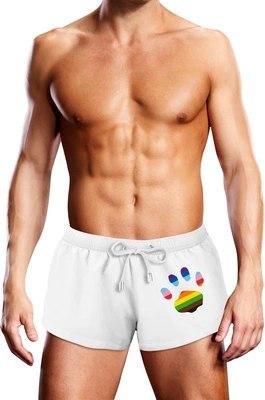 Prowler Paw Print Progress Pride Bokserki kąpielowe białe M