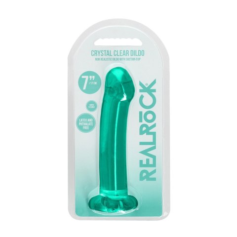 RealRock Crystal Clear model z przyssawką, gładki 17 cm