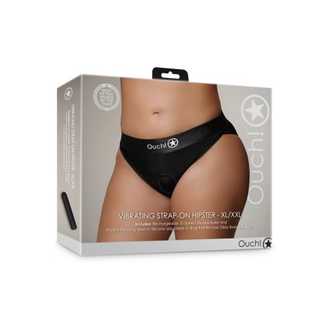 Ouch! Vibrating Strap-on Hipster XL/XXL - majtki z wibracją i koronką