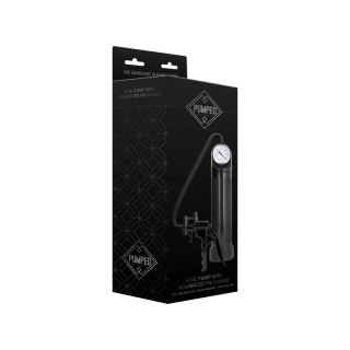 Pumped by Shots Elite - Pompka z manometrem PSI, czarna, 20 cm