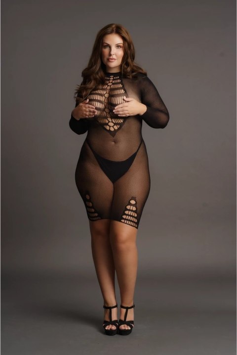Le Desir Sukienka Plus Size z Siateczki Otwartym Dekoltem XXL-5XL