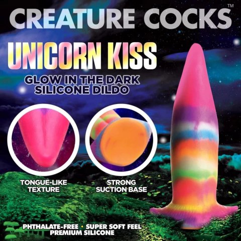 XR Brands Glow-in-the-Dark Silikonowy model Fantasy Pony Rainbow 18 cm