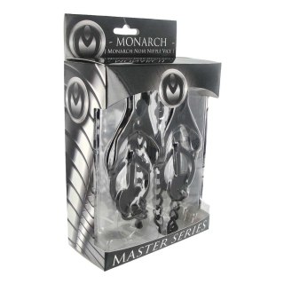 XR Brands Monarch Metalowe Zaciski z Łańcuchem, czarne, 12 cali