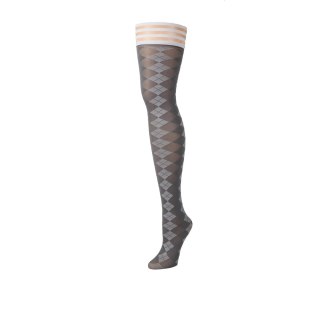 Kix'ies Golf Collection Pończochy Thigh-High Argyle Plus Size
