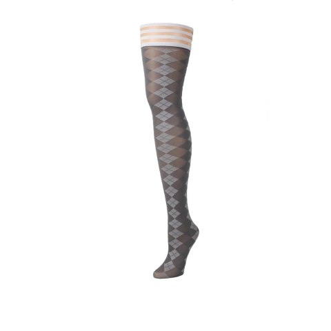 Kix'ies Golf Collection Pończochy Thigh-High Argyle Plus Size