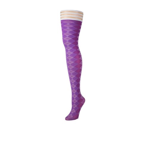 Kix'ies Pończochy Golf Collection C argyle, antypoślizgowe, rozmiar Plus