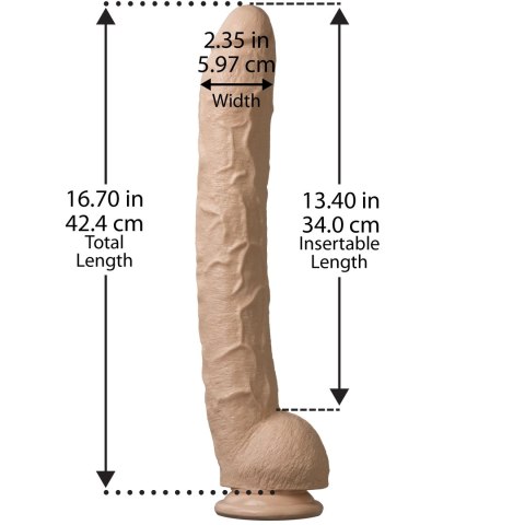 Doc Johnson Rambone Black 38 cm - model z przyssawką i anatomiczną podstawą
