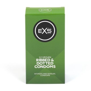 EXS Ribbed & Dotted 3w1 12 szt. prezerwatywy lateksowe prążkowane