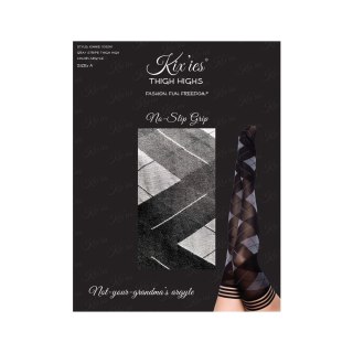 Kix'ies Kimmie D Pończochy Argyle, antypoślizgowe, czarno-białe