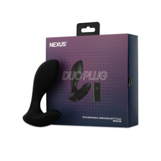 Nexus Duo Plug czarny - silikonowy model wibrujący z pilotem bezprzewodowym