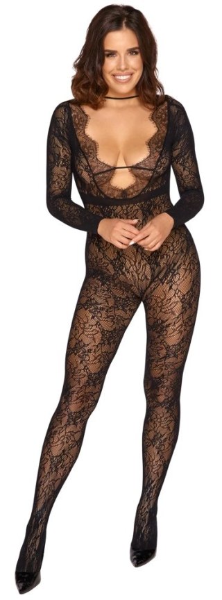 Cottelli Collection Fantasy kombinezon koronkowy bez krocza S-L czarny