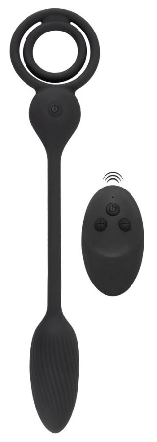 Rebel Cock & Ball Ring RC - System z Wibrującą Wtyczką i Pilotem, silikonowy
