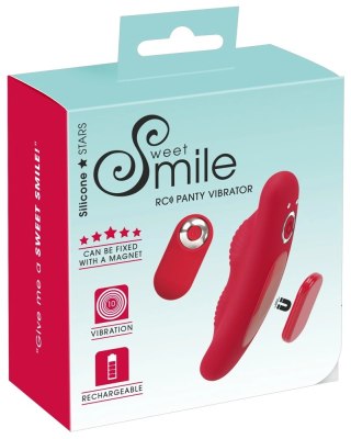 Sweet Smile RC Panty Vibrator Czerwony, Pilot, Magnes, 10 Trybow, 9,7 cm