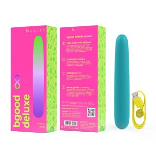 B Swish Bgood Infinite Deluxe niebieski - wibrujący model silikonowy 18 cm