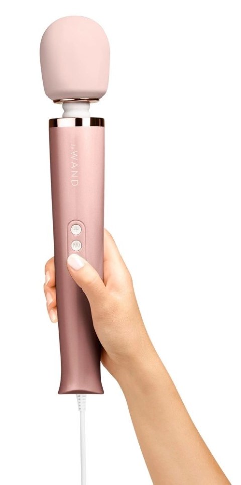 Le Wand Powerful Plug-In RoseG - Masażer z Ruchomą Głowką 34cm, Zasilanie Sieciowe