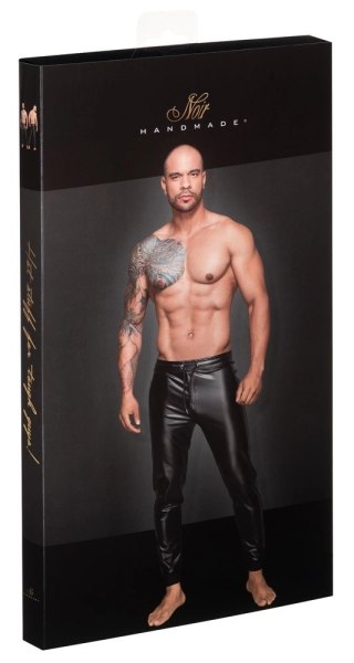Noir Handmade L Męskie Joggery Power Wetlook Czarny Matowy