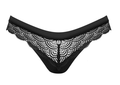 Obsessive Chemeris koronkowe stringi czarne XL/2XL elastyczne