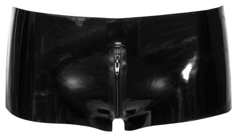LateX Spodenki Lateksowe Czarny Zamek Przod-Tył Rozmiar S