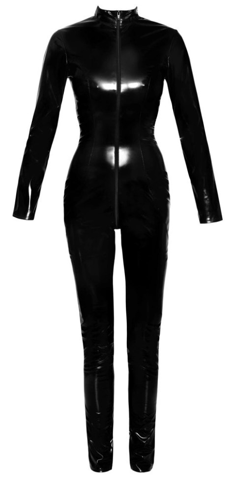 Black Level kombinezon damski czarny połysk M długi rękaw zip