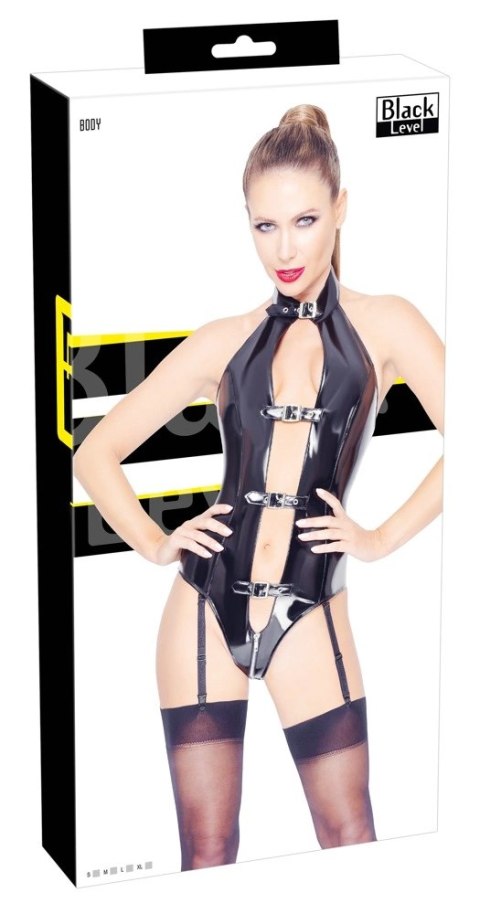 Black Level Body Vinylowe z Zamkiem Dwukierunkowym i Szelkami M