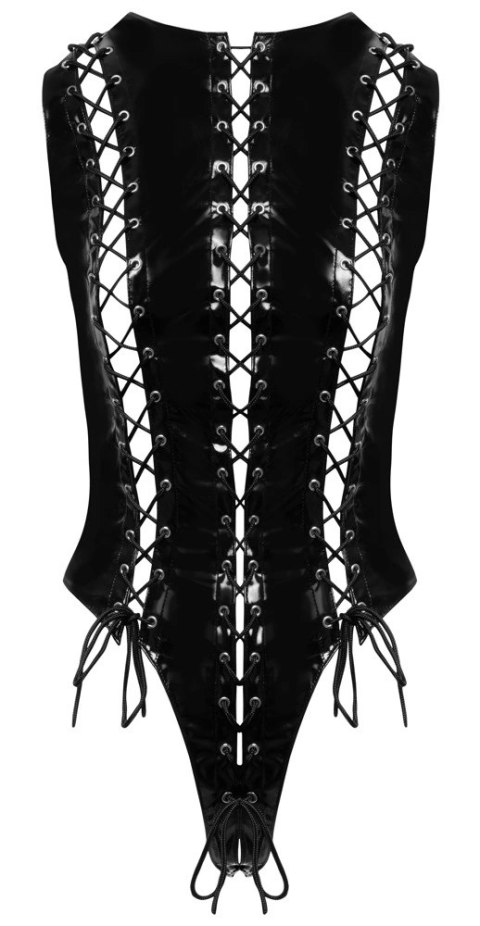 Black Level Body Winylowe Sznurowane Czarny Połysk Rozmiar L