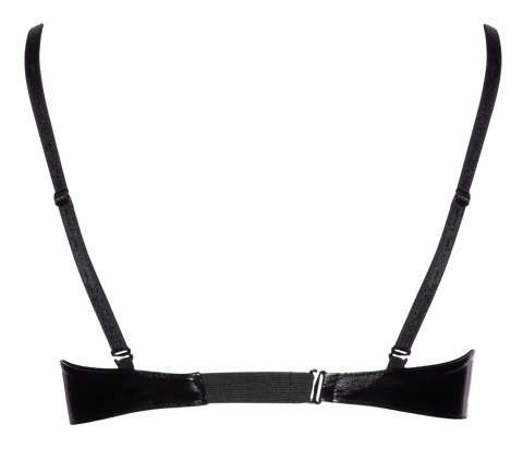 Black Level Klasyczny stanik vinylowy 80B regulowane ramiączka czarny