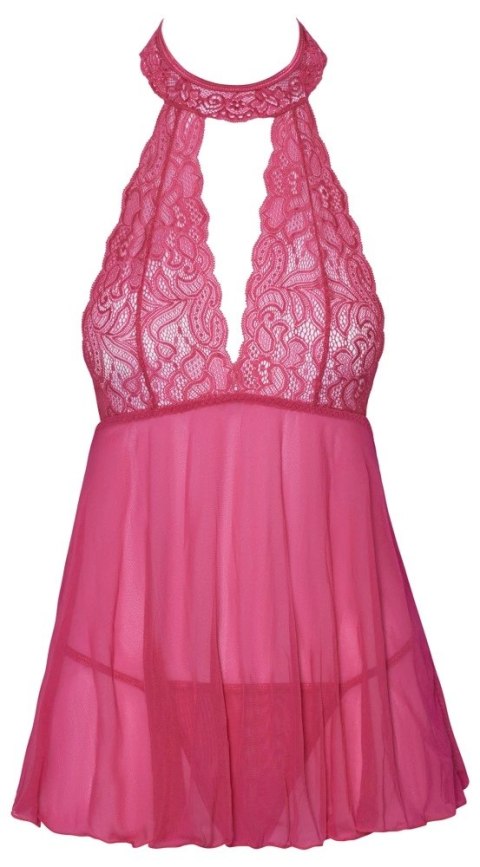 Cottelli LINGERIE Haleczka rożowa z koronką + stringi S/M