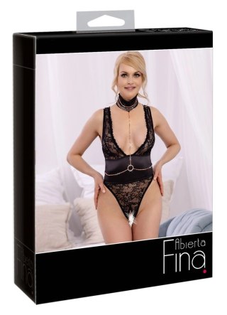 Abierta Fina Body Koronkowe z Łańcuszkiem, Otwarte, Rozmiar M