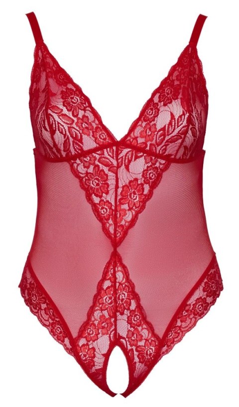 Cottelli Collection CURVES Body koronkowe czerwone bez części dolnej 2XL