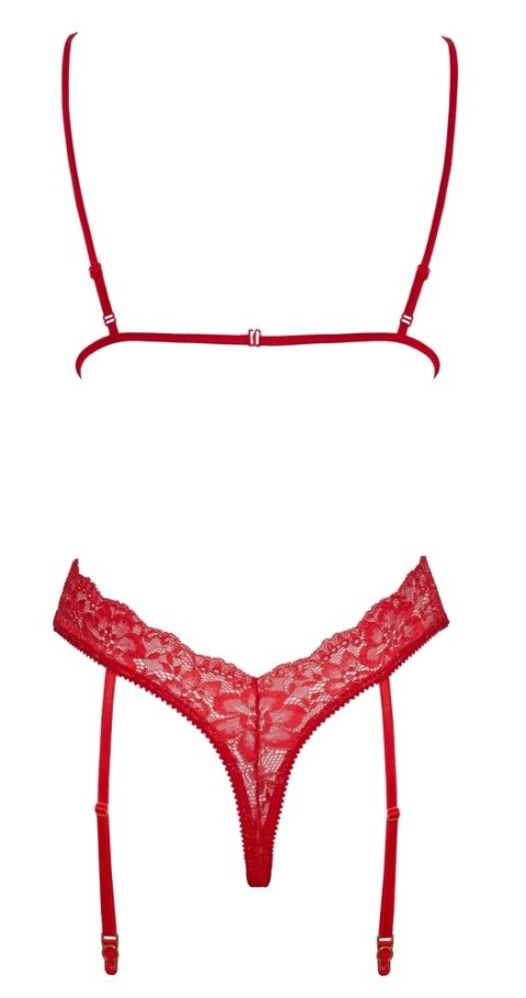 Kissable Body Czerwone Koronkowe z Paskami Do Pończoch S/M