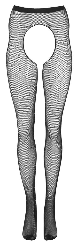 Cottelli Legwear Siateczkowe Rajstopy z Kamieniami Brokatowymi S-L