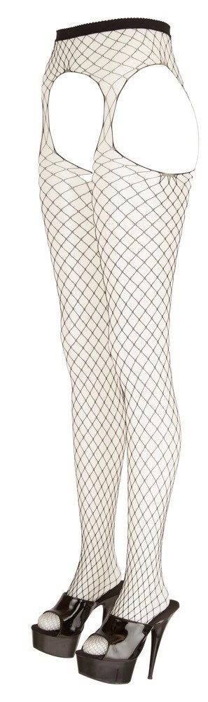 Cottelli Legwear Siateczkowe Rajstopy z Pasem Bez Krocza S-L