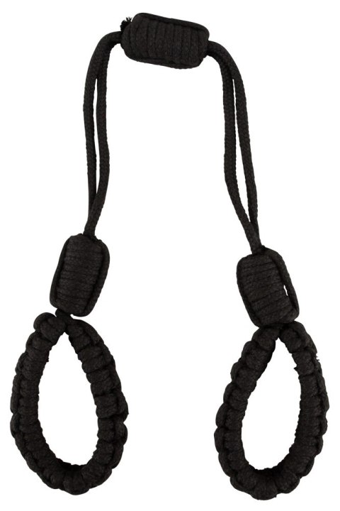 Bad Kitty Cuffs Rope - bawełniane kajdanki linowe czarne, rozmiar 1