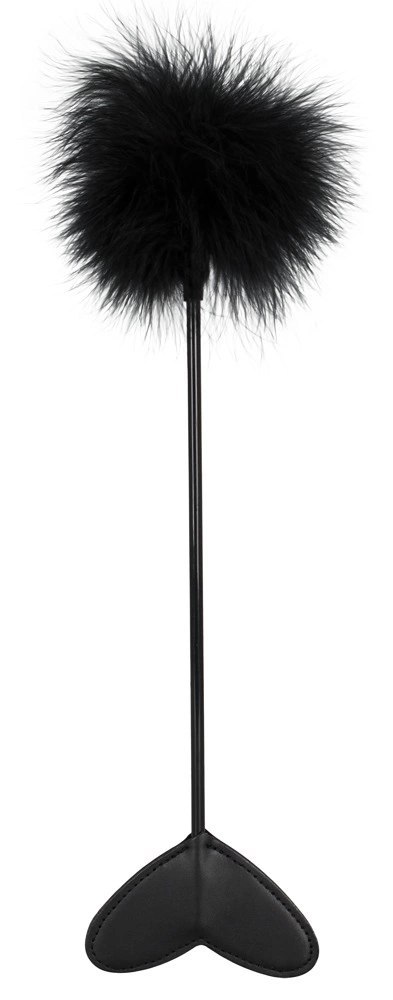 Bad Kitty Dwustronna Packa z Piorkiem Czarna 25 cm ABS/PU