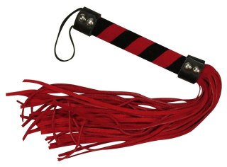 Bad Kitty Red Line - dwukolorowy bicz tekstylny 38 cm
