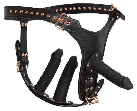 Bad Kitty Strap-On 3D model z trzema anatomicznymi elementami czarny 2XL