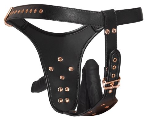 Bad Kitty Strap-On 3D model z trzema anatomicznymi elementami czarny 2XL