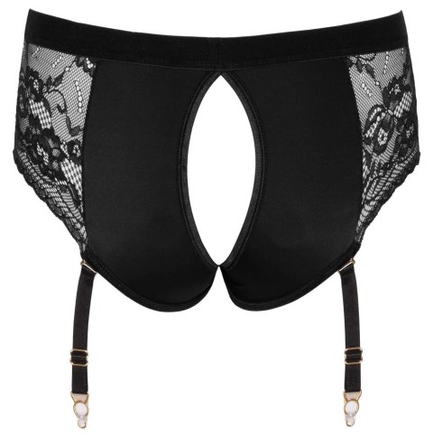 Bad Kitty Strap-On S z koronką i paskami do pończoch, czarny