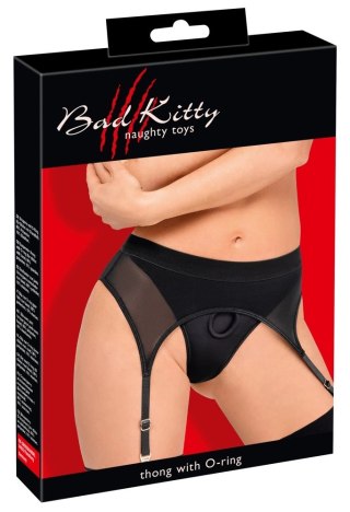 Bad Kitty Stringi XL z pasem do pończoch i mocowaniem akcesoriow
