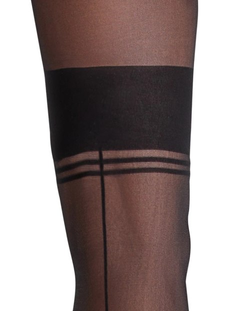 Cottelli LEGWEAR Rajstopy Retro Bez Krocza 25 den beżowo-czarne