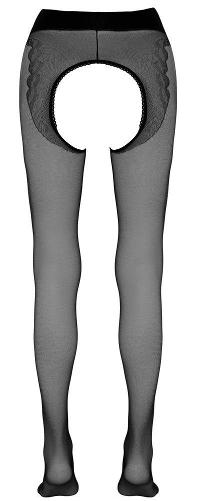 Cottelli LEGWEAR Rajstopy jedwabiste z otwartą strefą 20 den czarne