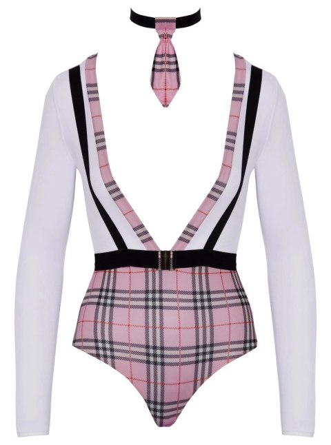 Cottelli Costumes - Kostium Szkolny Krata Body M z Długim Rękawem