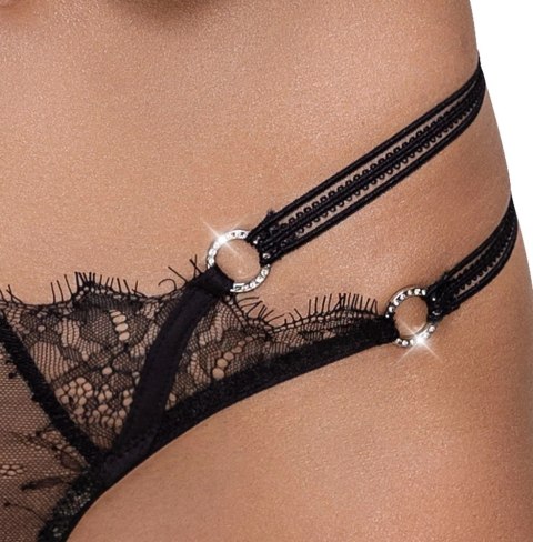 Cottelli LINGERIE Stringi koronkowe z ozdobnymi dżetami M/L