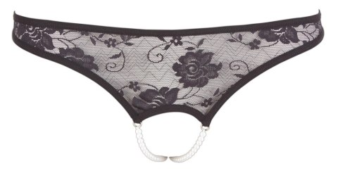Cottelli Lingerie Stringi Koronkowe z Perłami Czarny M