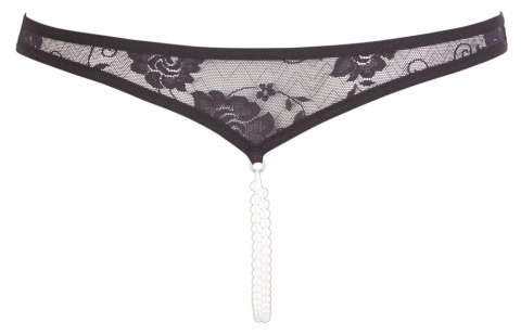 Cottelli Lingerie Stringi Koronkowe z Perłami Czarny M