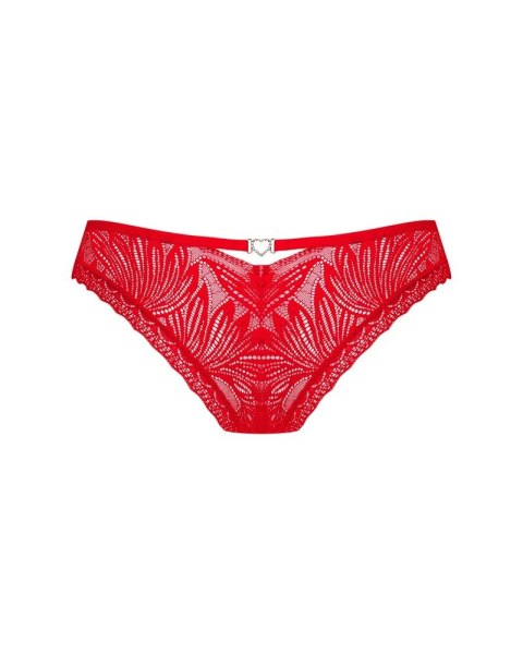 Obsessive Chilisa Figi Koronkowe Czerwone M/L z Ozdobnym Detalem