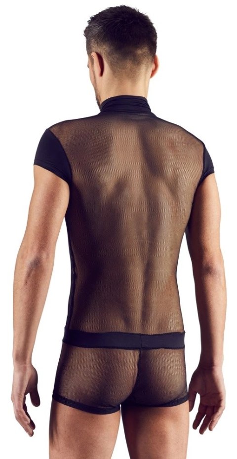 Svenjoyment Body Mesh L Męskie Czarny Zamek Krotkie Rękawy