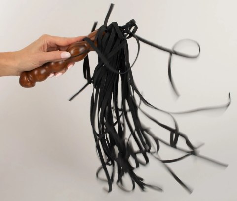 ZADO Flogger Skorzany z Drewnianą Rączką 60 cm - Model Premium
